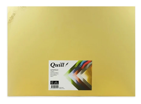 BOARD QUILL A3 FOIL ASSORTED PK5