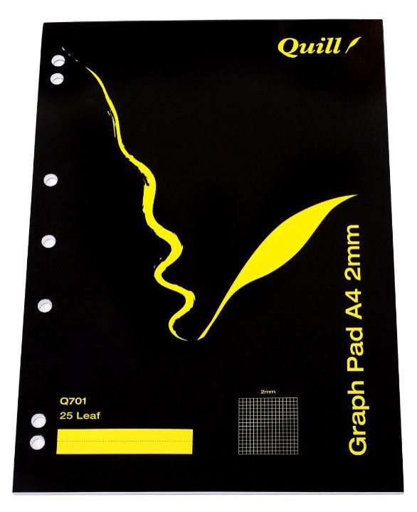 GRAPH PADS 2MM QUILL A4 25PG