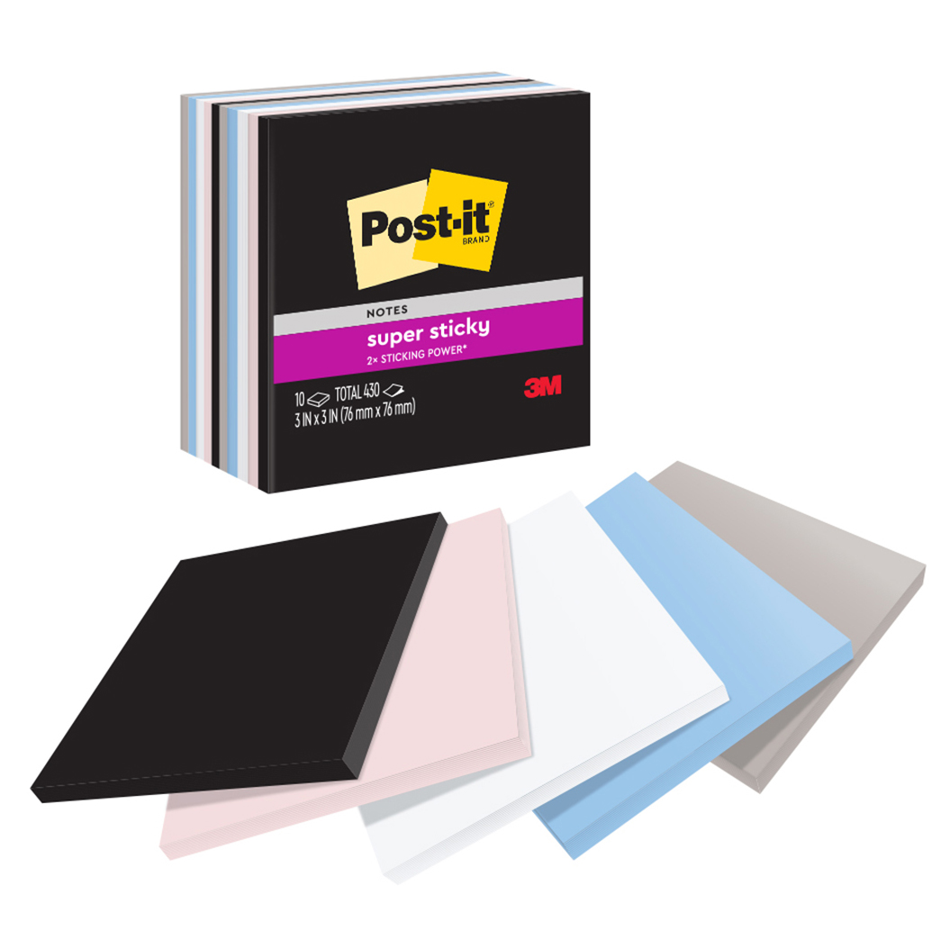 NOTES SUPER STICKY POST-IT 76X76 654-10SSNE SIMPLY SERENE 430 SHT
