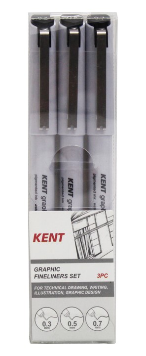 SP- FINELINER SET KENT 3 PIECES 0.3 0.5 0.7MM