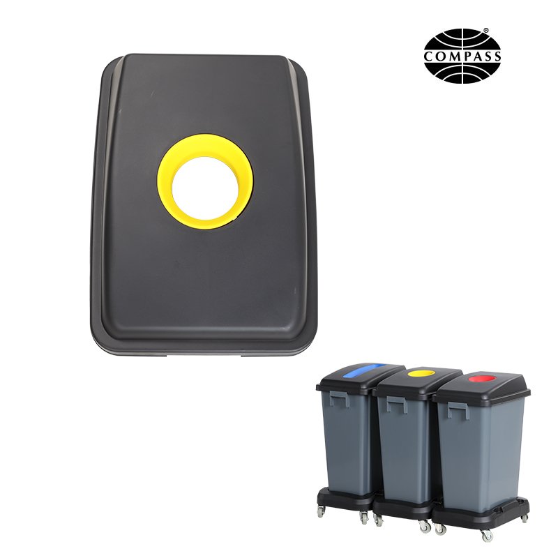 SP- BIN LID COMPASS 45LX33WX10.5HCM YELLOW PLASTIC/GLASS TO SUIT 7606010