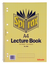 LECTURE BOOK SPIRAX 906 A4 SIDE OPENING 140PG PK10