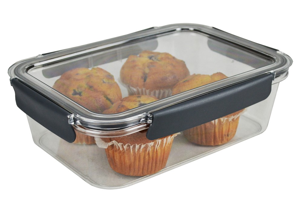 FOOD CONTAINER ITALPLAST 2700ML SNAP LOCK CLEAR 286 X 207 X 85