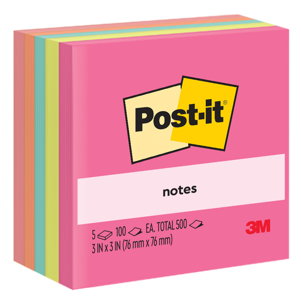 NOTES POST-IT 76X76MM 654-5AN POPTIMISTIC PK5