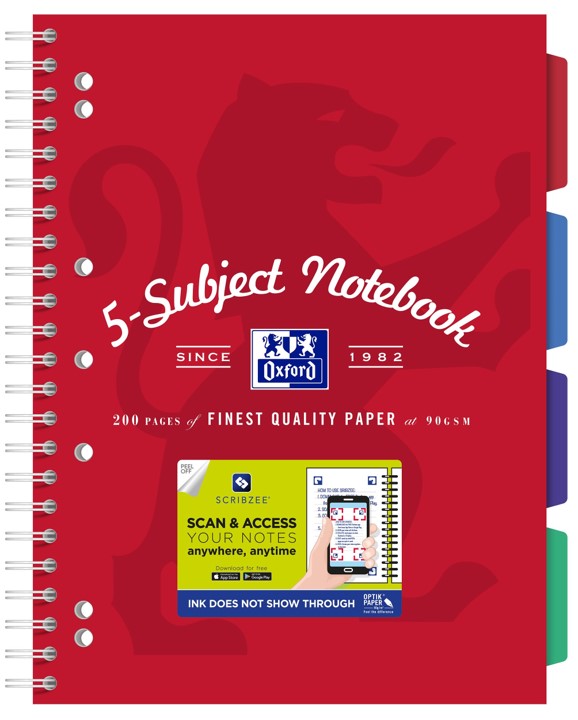 SUBJECT BOOK OXFORD A4 SCRIBZEE® COMPATIBLE RED 200PG