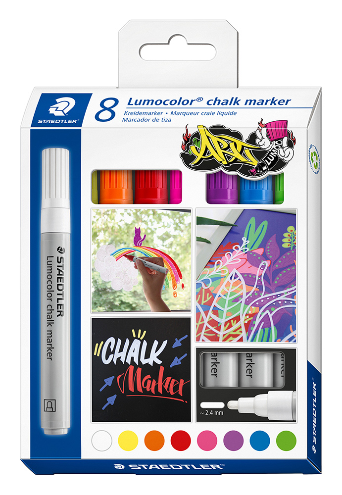CHALK MARKER STAEDTLER LUMOCOLOR 344 ASSTD PK8