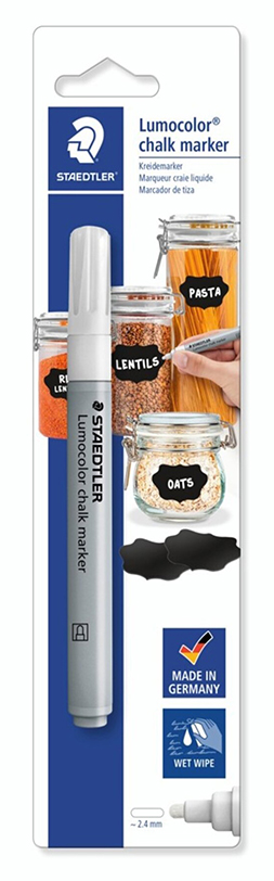 CHALK MARKER STAEDTLER LUMOCOLOR 344 BLISTERCARD WHITE