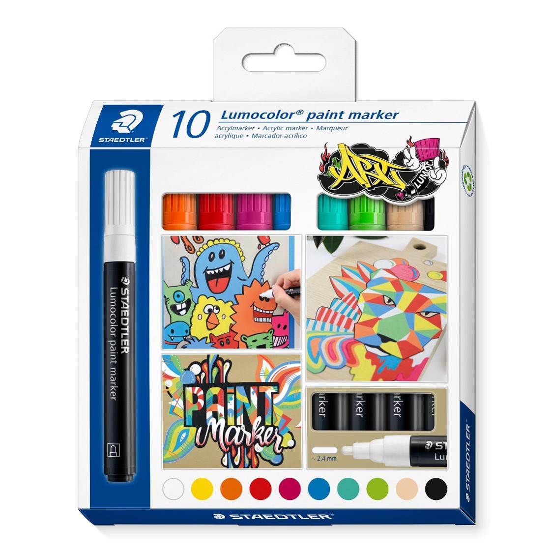 PAINT MARKER STAEDTLER LUMOCOLOR 349 ASSORTED PK10