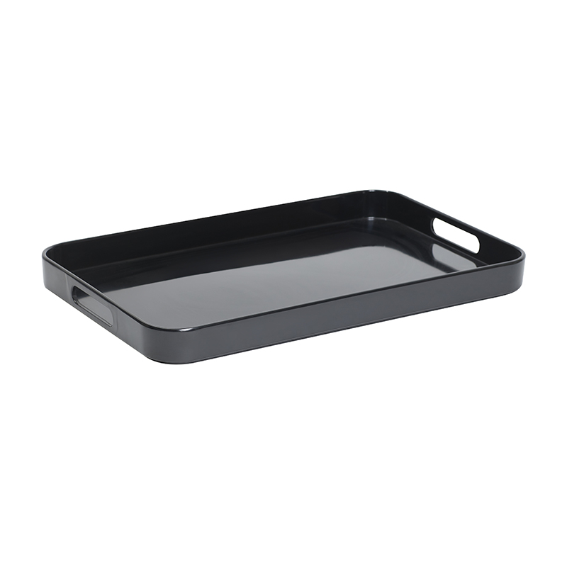 TRAY CONNOISSEUR LARGE MELAMINE WITH SIDE HANDLES BLACK