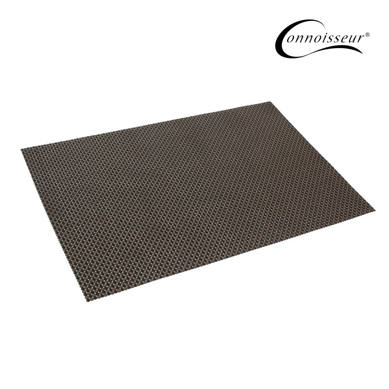 SP- PLACEMAT CONNOISSEUR WOVEN PVC BROWN AND BLACK PK12