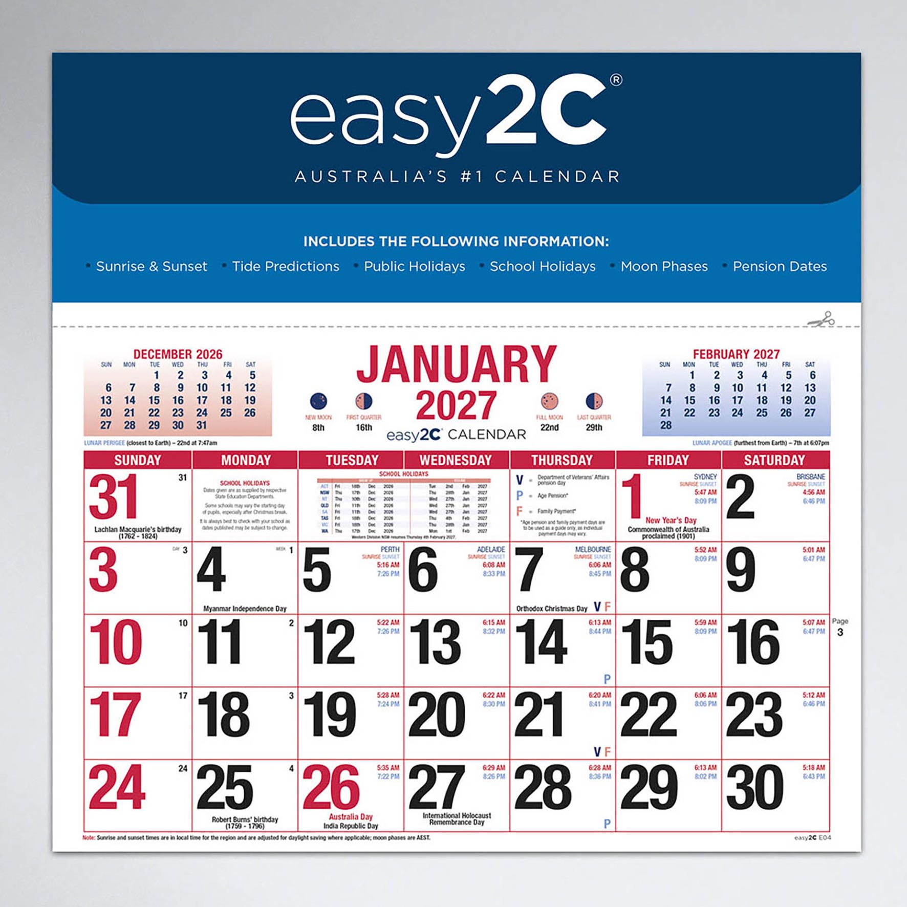 CALENDAR 2027 EASY2C MAGNETIC