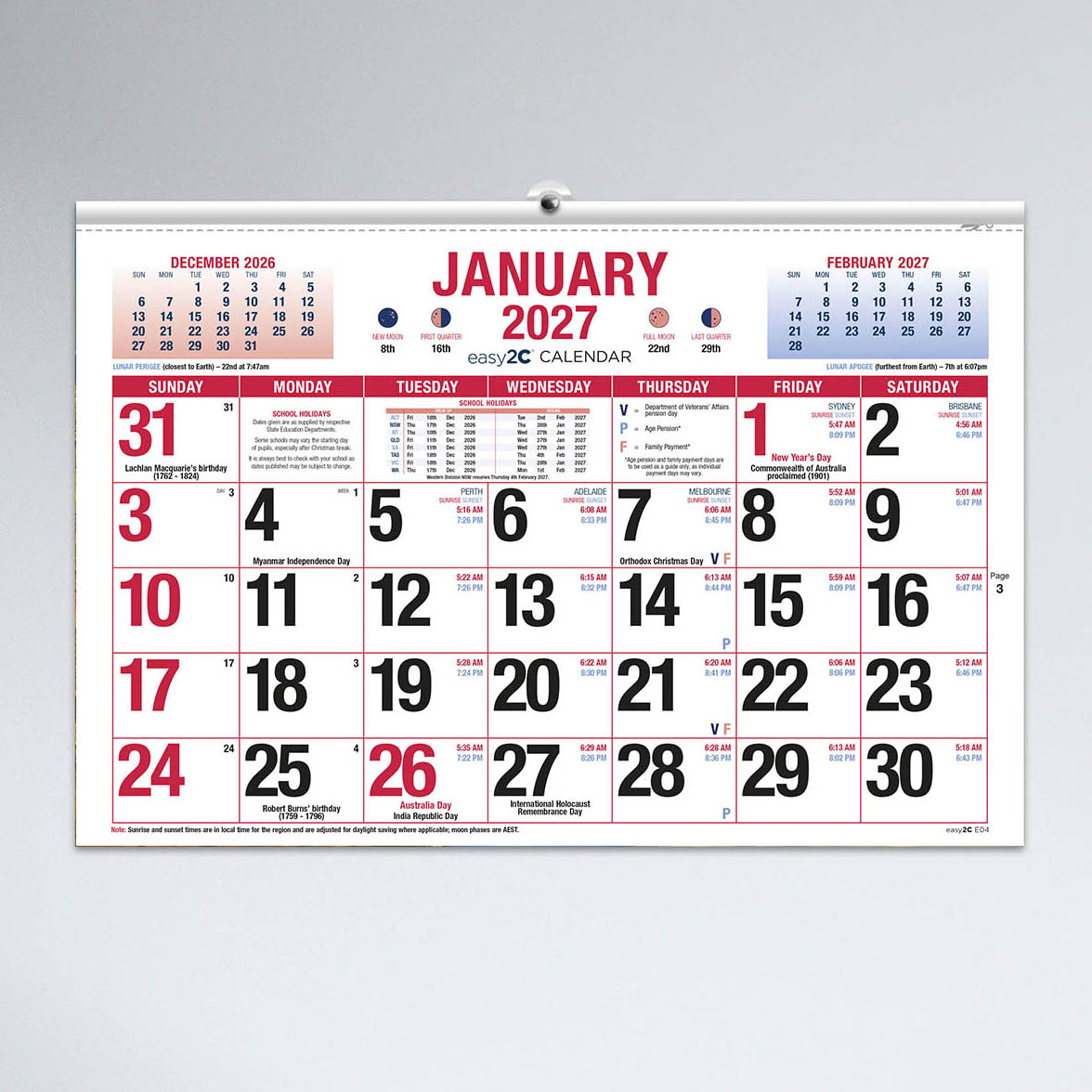 CALENDAR 2027 EASY2C
