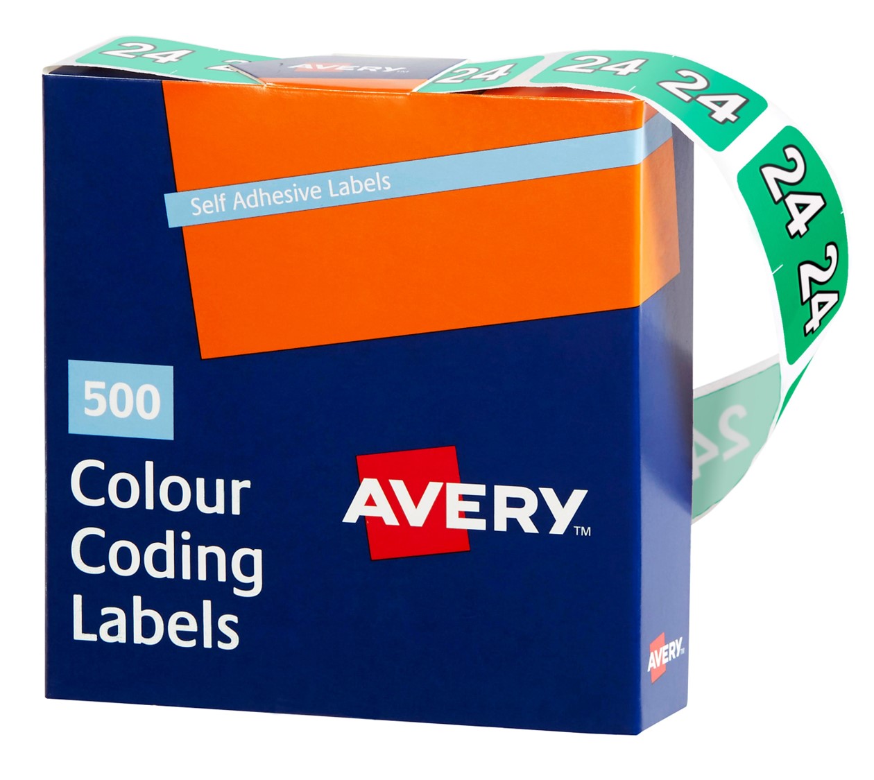 LABEL AVERY 25X38 MM 24 SIDE TAB COLOUR CODING LABELS GREEN ROLL500