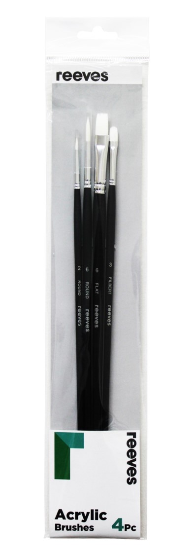 PAINT BRUSH SET REEVES LONG HANDLE SET 4