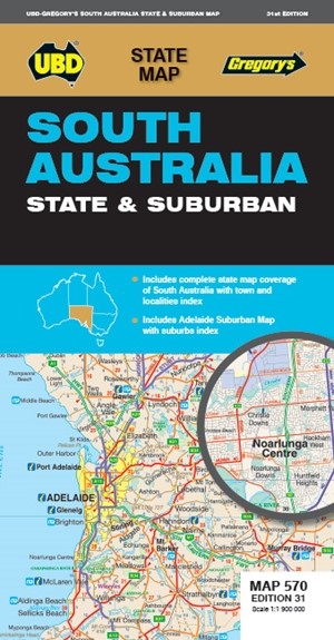 MAP UBD/GRE 690 X 920 SOUTH AUSTRALIA STATE & SUBURBAN 570 31ST ED