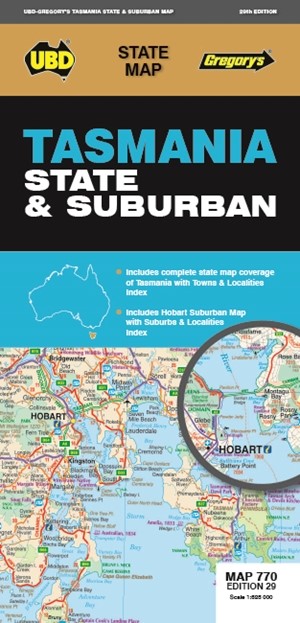 MAP UBD/GRE 690 X 920 TASMANIA STATE & SUBURBAN 770 29TH ED