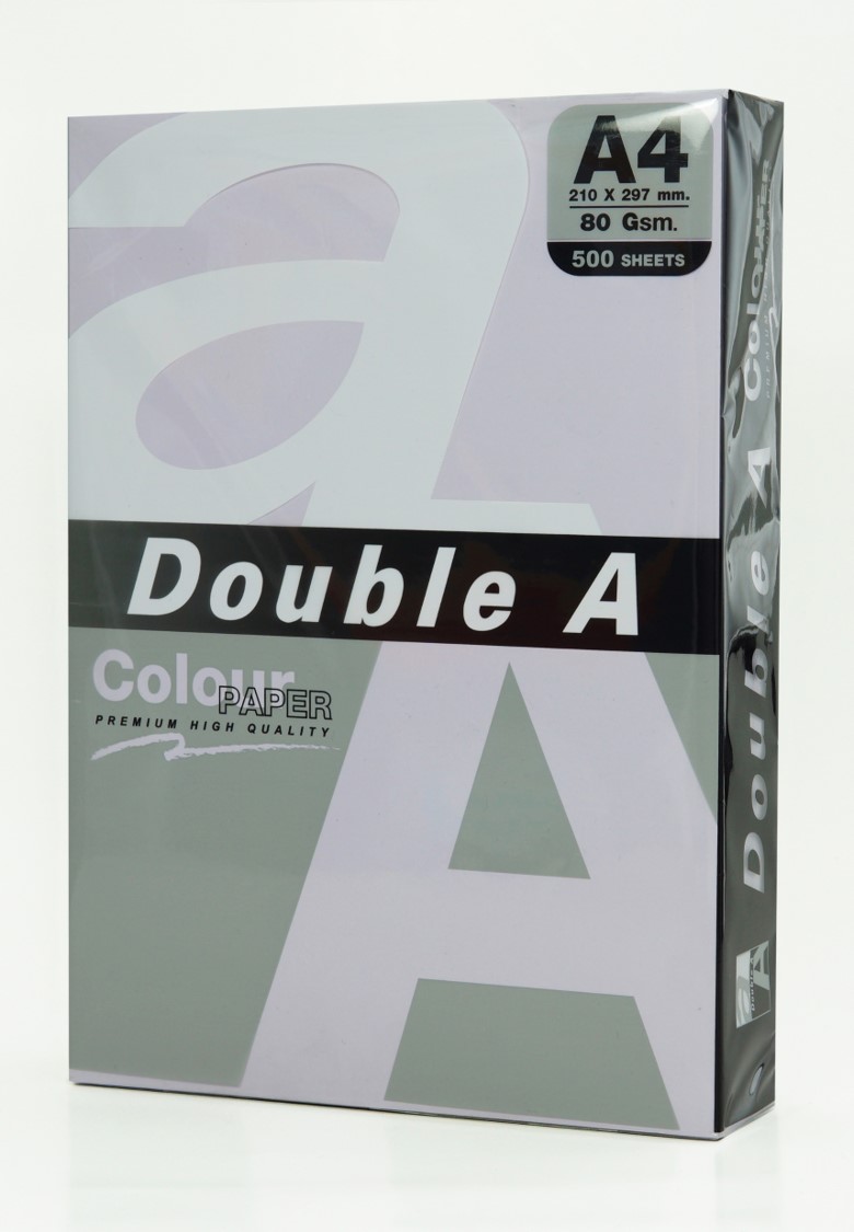 COPY PAPER DOUBLE A A4 80GSM PASTEL COLOUR LAVENDER PK 500