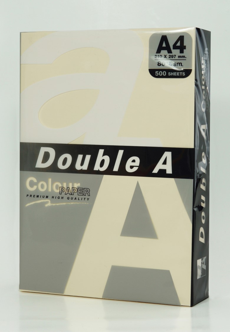 COPY PAPER DOUBLE A A4 80GSM PASTEL COLOUR IVORY PK 500