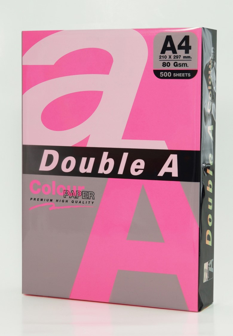 COPY PAPER DOUBLE A A4 75GSM NEON COLOUR RAINBOW 4 X ASSORTED PK 500
