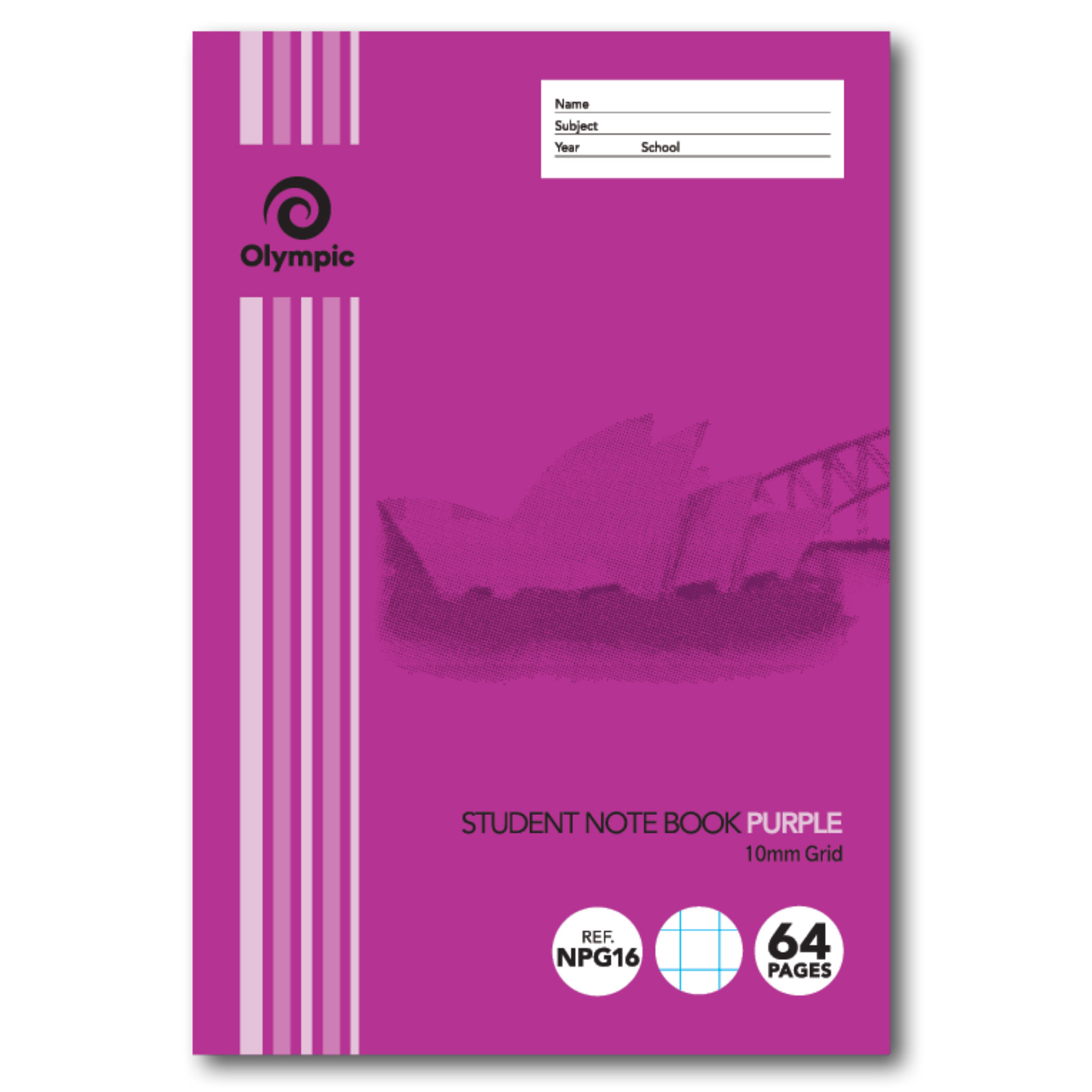 SP- STUDENT GRID BOOK OLYMPIC 250 X 175 55GSM 10MM 64PG PK20