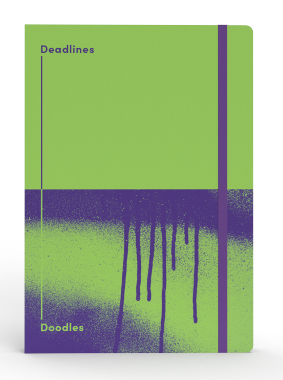NOTEBOOK JUMBLE & CO A5 RULED & DOT GRID RCYD DEADLINES & DOODLES GREEN