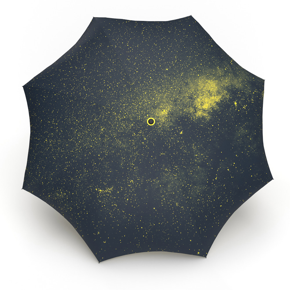 UMBRELLA JUMBLE & CO DOUBLE LAYERED UPS & DOWNS ONE BUTTON AUTO POLY YELLOW