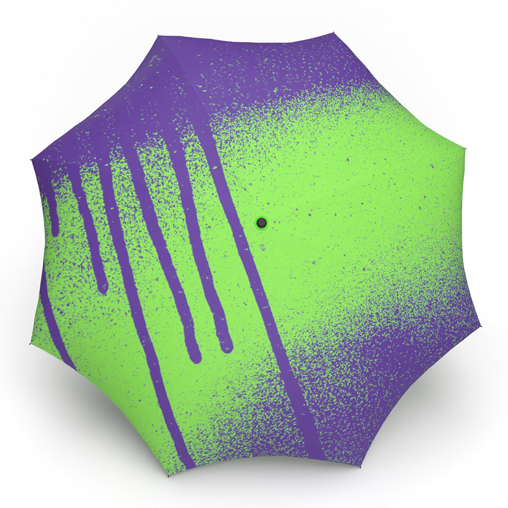 UMBRELLA JUMBLE & CO DOUBLE LAYERED UPS & DOWNS ONE BUTTON AUTO POLY GREEN