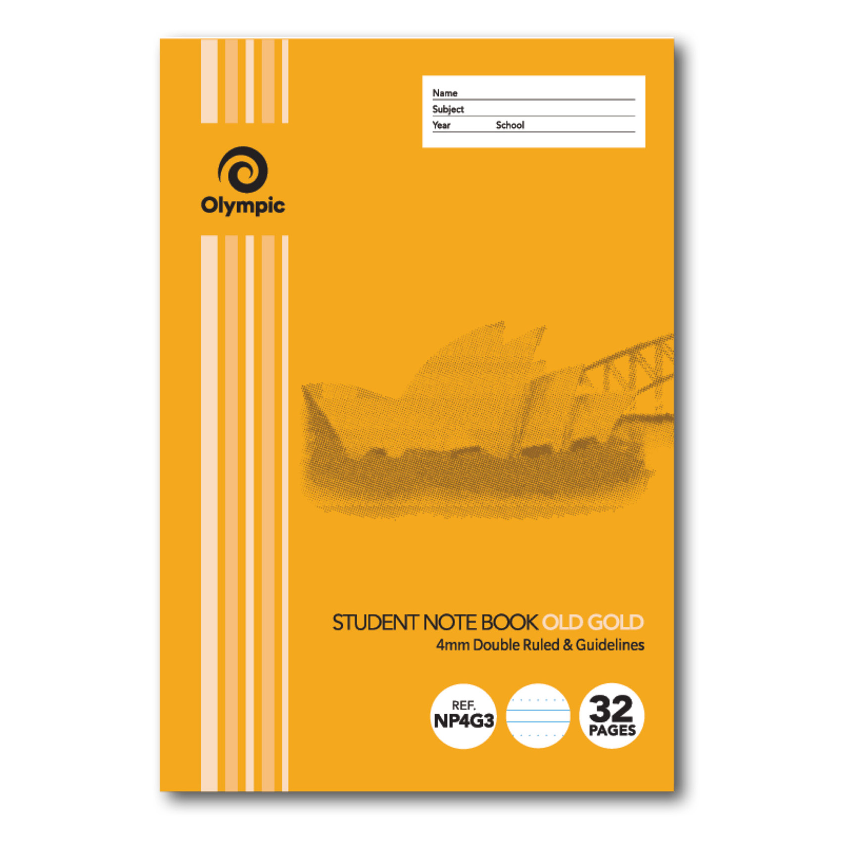 SP- EXERCISE BOOK NP4G3 OLYMPIC NSW 250X175MM DRGOG GOLD 32PG