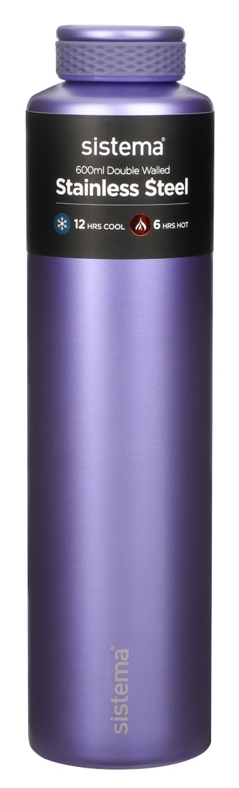 SP- DRINK BOTTLE SISTEMA 600ML STAINLESS STEEL ASST COLOURS