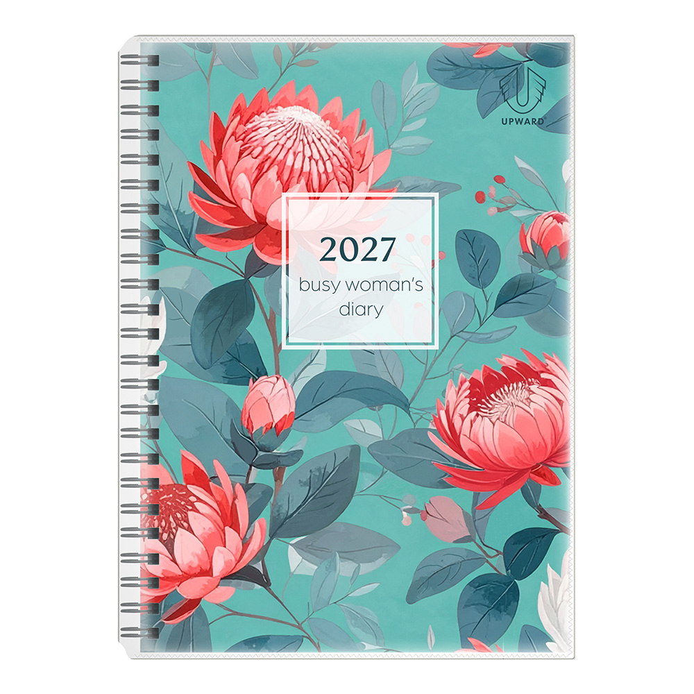 DIARY 2027 UPWARD BUSY WOMEN'S A5 4404-WAR WIRE-O WTV GOLDEN WATTLE