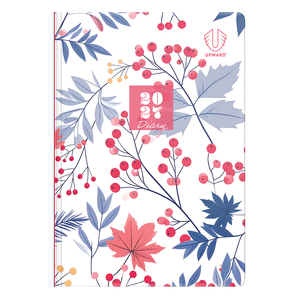 DIARY 2027 UPWARD FASHION A5 7426-FRT H/C PRINTED WTO BEGONIA