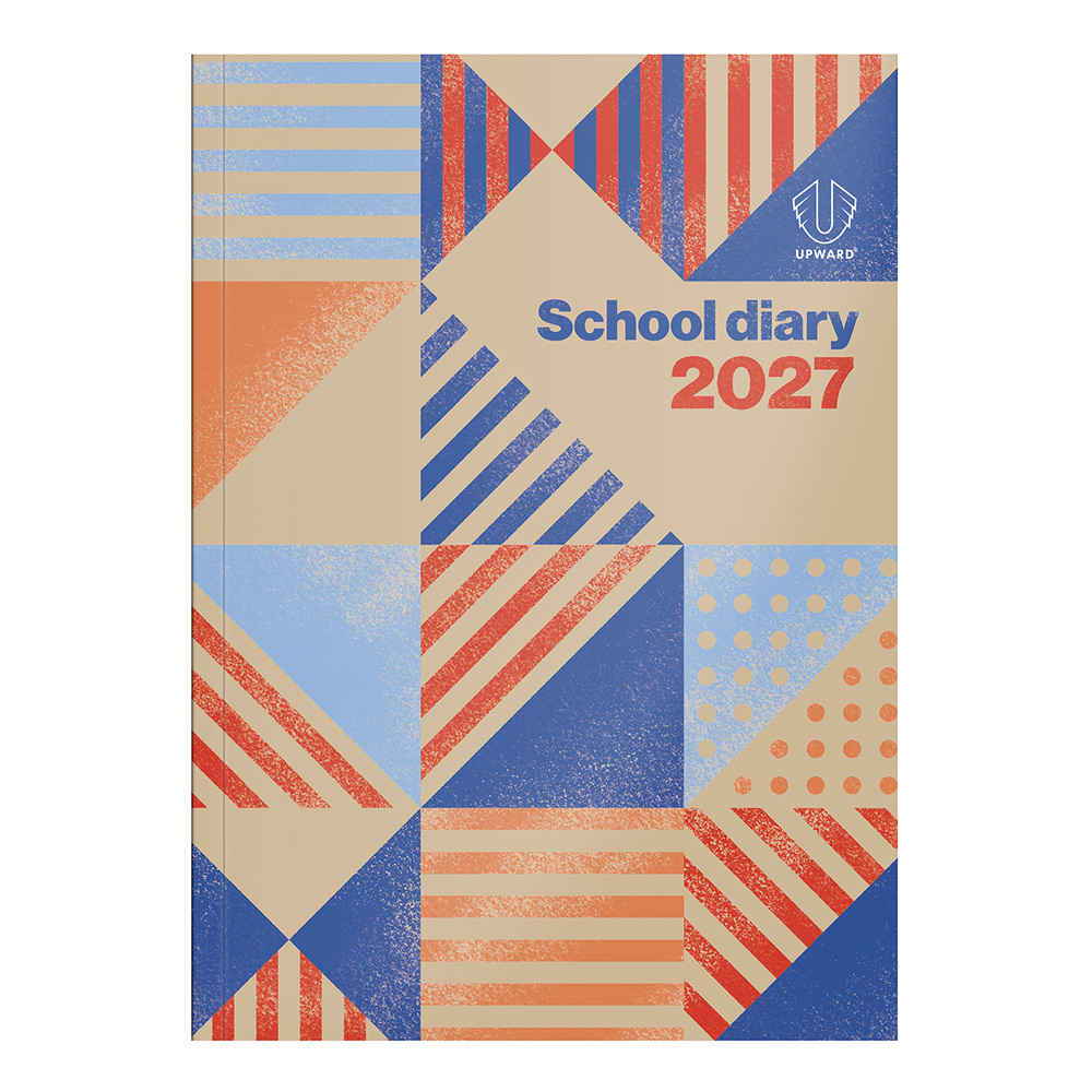 DIARY 2027 UPWARD SCHOOL B5 4403-GEO BURST BOUND WTV GEOMETRY