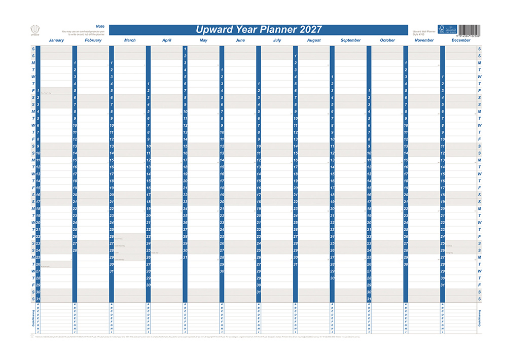 PLANNER 2027 UPWARD 690X470MM LAMINATED