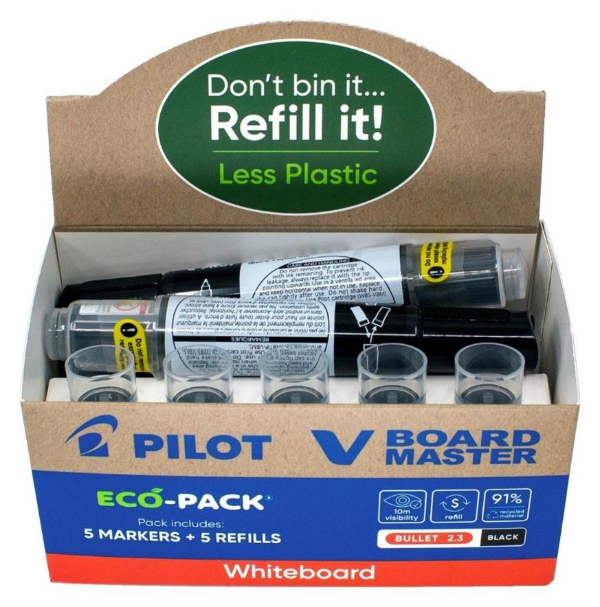 SP - MARKER WHITEBOARD PILOT V BOARD BULLET BEGREEN 5 MARKER+5 REF ECO PK