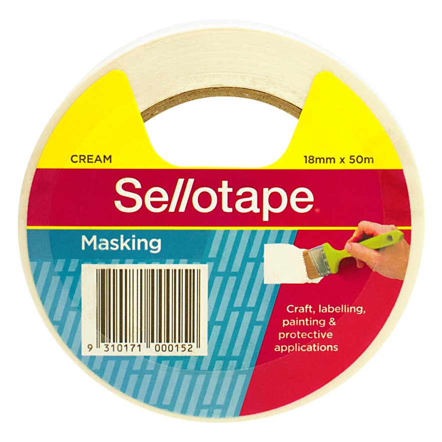 TAPE MASKING SELLO 18MMX50M CREAM